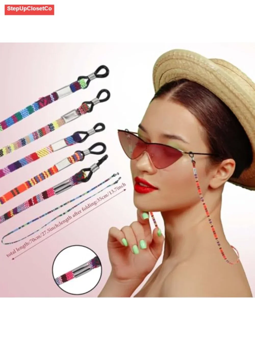 6pcs Eyeglass Strap Women Men Bohemian Glasses Chain Holder Woven Necklace